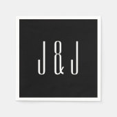 Modern Plain Black Wedding Servet (Voorkant)