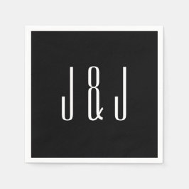 Modern Plain Black Wedding Servet