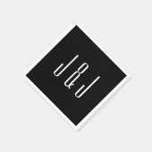 Modern Plain Black Wedding Servet (Hoek)