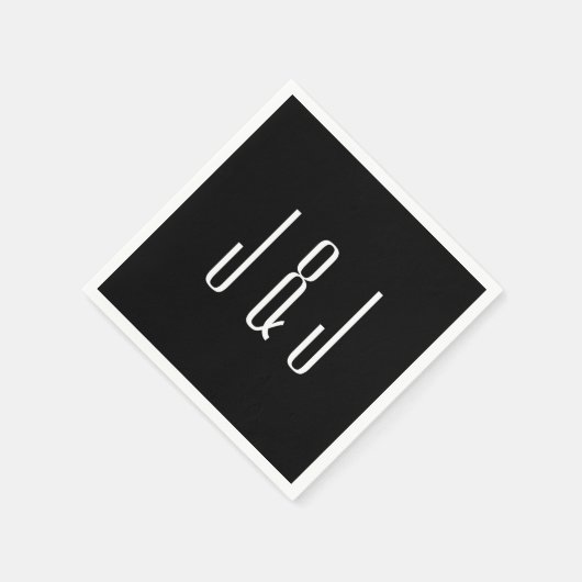 Modern Plain Black Wedding Servet (Hoek)