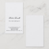 Modern Plain Black White Calligraphy Visitekaartje (Voorkant / Achterkant)