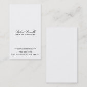 Modern Plain Black White Calligraphy Visitekaartje (Voorkant / Achterkant)