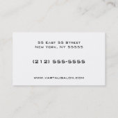 Modern Plain Black White Salon Visitekaartje (Achterkant)