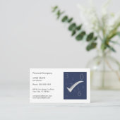 Modern Plain Blue White Accountant Visitekaartje (Staand voorkant)