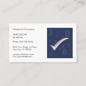 Modern Plain Blue White Accountant Visitekaartje (Voorkant)