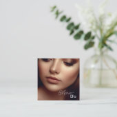 Modern Plain Bourgogne Comp Kaart Fotosjabloon Vierkante Visitekaartje (Staand voorkant)