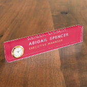 Modern Plain Classy Professional Cherry Red Naambordje (Zijkant)