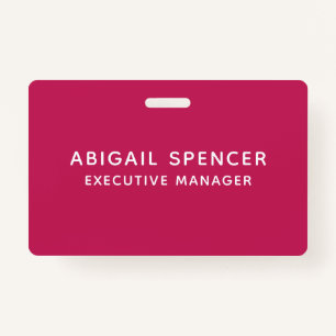 Modern Plain Classy Professioneel Roos Rood Badge