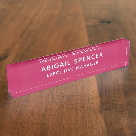 Modern Plain Classy Professioneel Roos Rood Naambordje (Zijkant)