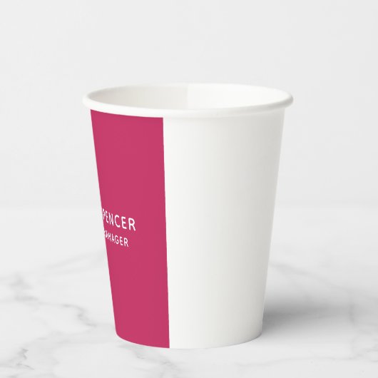 Modern Plain Classy Professioneel Roos Rood Papieren Bekers (Links)