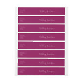 Modern Plain Dark Burgundy Wedding Adreslabel Wikkel (Vel)