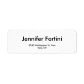 Modern Plain Elegant Black & White minimalist Etiket (Voorkant)