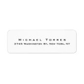 Modern Plain Elegant Creative Black & White Etiket (Voorkant)