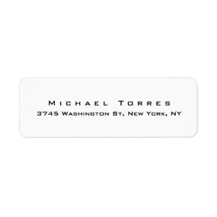 Modern Plain Elegant Creative Black & White Etiket