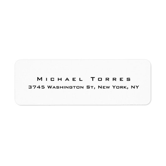 Modern Plain Elegant Creative Black & White Etiket (Voorkant)