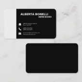 Modern Plain Elegant Minimal Black White Visitekaartje (Voorkant / Achterkant)