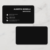 Modern Plain Elegant Minimal Black White Visitekaartje (Voorkant / Achterkant)