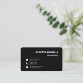 Modern Plain Elegant Minimal Black White Visitekaartje (Staand voorkant)