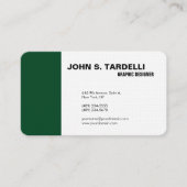 Modern Plain Elegant minimalist Forest Green White Visitekaartje (Voorkant)