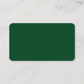 Modern Plain Elegant minimalist Forest Green White Visitekaartje (Achterkant)