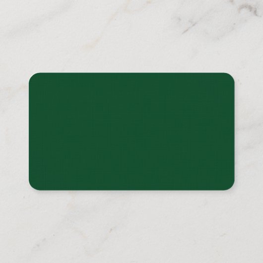 Modern Plain Elegant minimalist Forest Green White Visitekaartje (Achterkant)