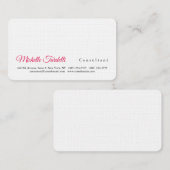 Modern Plain Elegant Minimalist Roze Rood Wit Visitekaartje (Voorkant / Achterkant)