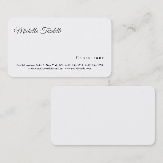 Modern Plain Elegant Minimalist Visitekaartje (Voorkant / Achterkant)