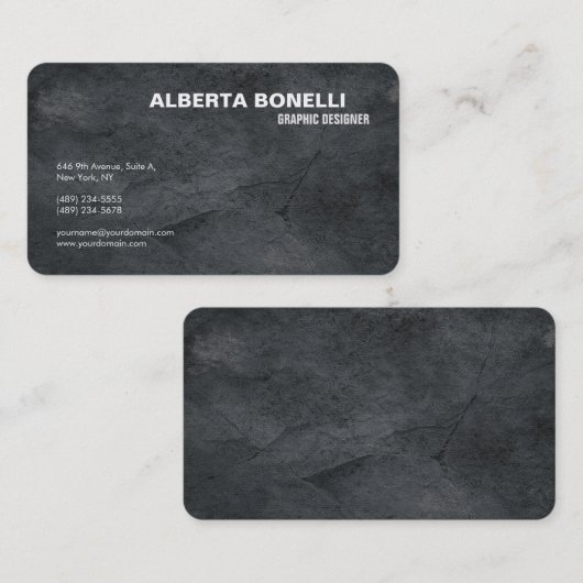 Modern Plain Elegant Minimalistisch Grijs Eenvoudi Visitekaartje (Voorkant / Achterkant)