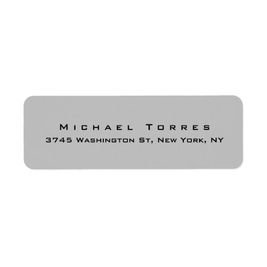 Modern Plain Elegant Trendy Silver Grey Minimalist Etiket (Voorkant)