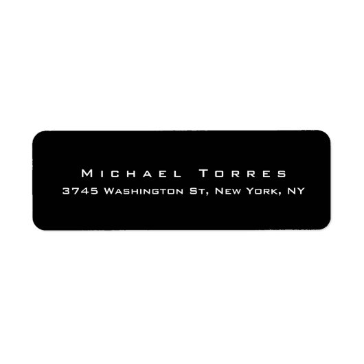 Modern Plain Elegant Trendy Zwart Minimalist Etiket (Voorkant)