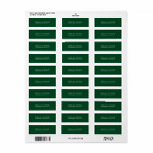 Modern Plain Elegant Uniek Bos Groen Etiket (Full Sheet)