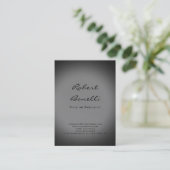 Modern Plain Gray Calligraphy Visitekaartje (Staand voorkant)