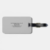 Modern Plain Gray Professional Name Address Phone Bagagelabel (Achterkant horizontaal)