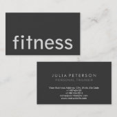 Modern Plain Grey Fitness Trainer Visitekaartje (Voorkant / Achterkant)