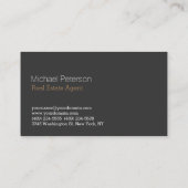 Modern Plain Grey Real Estate Agent Visitekaartje (Achterkant)