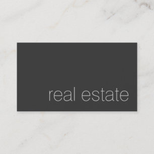 Modern Plain Grey Real Estate Agent Visitekaartje