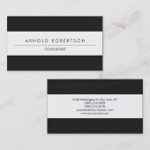 Modern Plain Grey White Professional Visitekaartje (Voorkant / Achterkant)