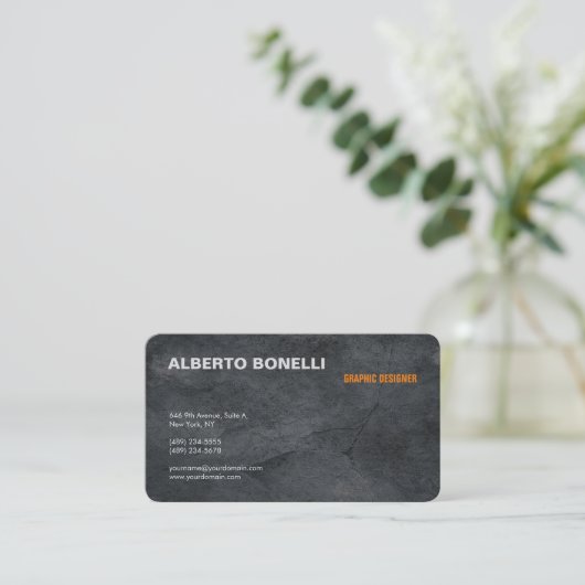 Modern Plain Minimalist Gray Professional Artistic Visitekaartje (Staand voorkant)