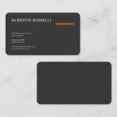 Modern Plain Minimalist Gray Professional Elegant Visitekaartje (Voorkant / Achterkant)