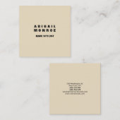 Modern Plain Minimalist Professional Beige Vierkante Visitekaartje (Voorkant / Achterkant)
