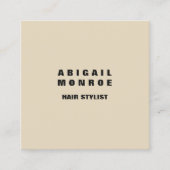 Modern Plain Minimalist Professional Beige Vierkante Visitekaartje (Voorkant)