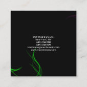 Modern Plain Minimalist Professional Black Green Vierkante Visitekaartje (Achterkant)