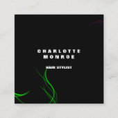 Modern Plain Minimalist Professional Black Green Vierkante Visitekaartje (Voorkant)