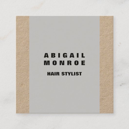 Modern Plain Minimalist Professional Grey Vierkante Visitekaartje (Voorkant)