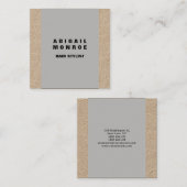 Modern Plain Minimalist Professional Grey Vierkante Visitekaartje (Voorkant / Achterkant)