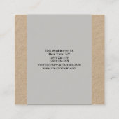 Modern Plain Minimalist Professional Grey Vierkante Visitekaartje (Achterkant)
