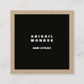 Modern Plain Minimalist Professional Zwart Vierkante Visitekaartje (Voorkant)