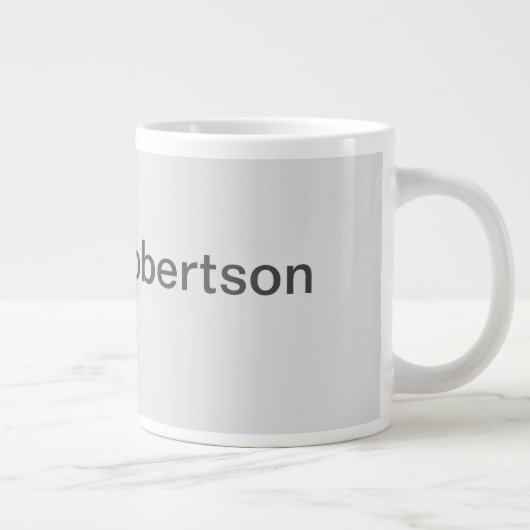 Modern Plain Minimalist Voeg je eigen naam toe Grote Koffiekop (Rechts)