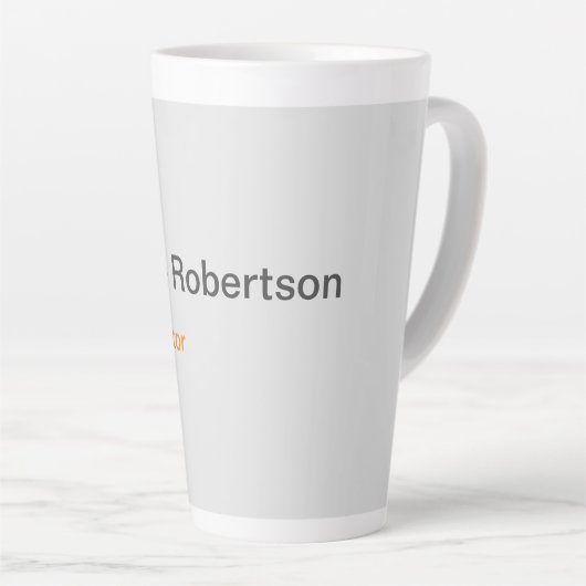 Modern Plain Minimalist Voeg je eigen naam toe Latte Mok (Rechterhoek)