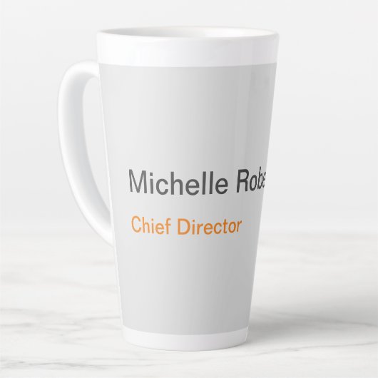 Modern Plain Minimalist Voeg je eigen naam toe Latte Mok (Linkerhoek)